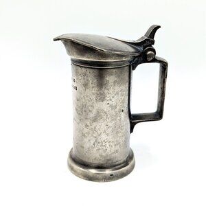 Antique 19th Century Maison Le Seigneur Caen France Pewter Measure Do Decilitre